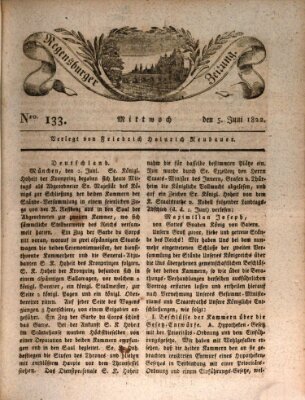 Regensburger Zeitung Mittwoch 5. Juni 1822