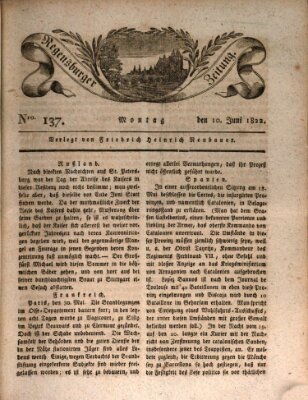 Regensburger Zeitung Montag 10. Juni 1822