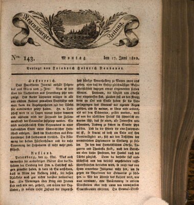 Regensburger Zeitung Montag 17. Juni 1822