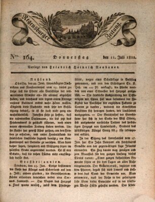 Regensburger Zeitung Donnerstag 11. Juli 1822