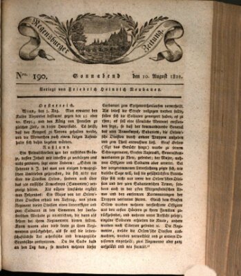 Regensburger Zeitung Samstag 10. August 1822