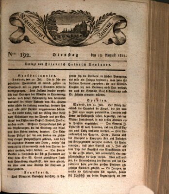 Regensburger Zeitung Dienstag 13. August 1822