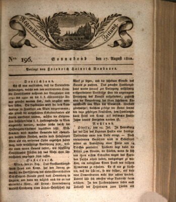 Regensburger Zeitung Samstag 17. August 1822