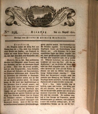 Regensburger Zeitung Dienstag 20. August 1822