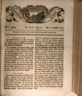 Regensburger Zeitung Donnerstag 22. August 1822