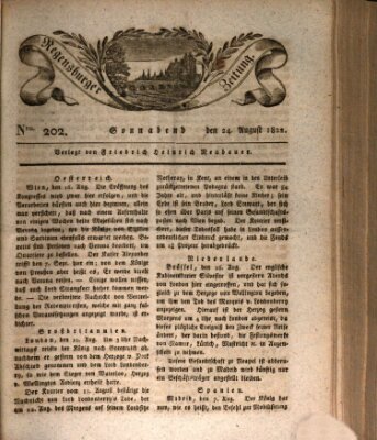 Regensburger Zeitung Samstag 24. August 1822