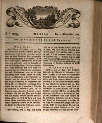 Regensburger Zeitung Montag 2. September 1822