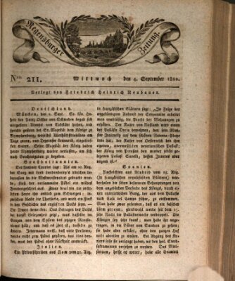 Regensburger Zeitung Mittwoch 4. September 1822