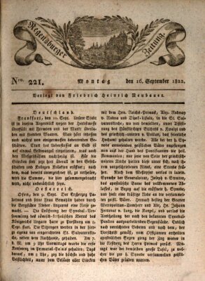 Regensburger Zeitung Montag 16. September 1822