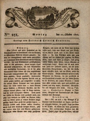 Regensburger Zeitung Montag 21. Oktober 1822