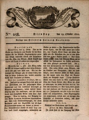 Regensburger Zeitung Dienstag 29. Oktober 1822