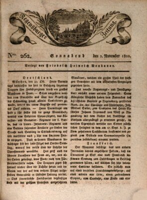 Regensburger Zeitung Samstag 2. November 1822