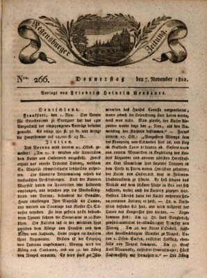 Regensburger Zeitung Donnerstag 7. November 1822