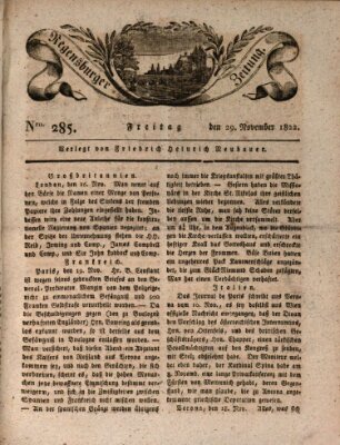 Regensburger Zeitung Freitag 29. November 1822