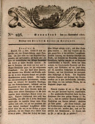 Regensburger Zeitung Samstag 30. November 1822