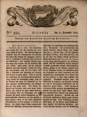 Regensburger Zeitung Dienstag 31. Dezember 1822