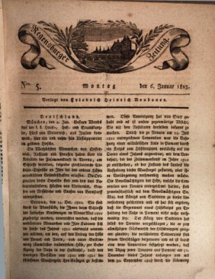 Regensburger Zeitung Montag 6. Januar 1823