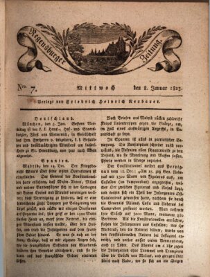 Regensburger Zeitung Mittwoch 8. Januar 1823