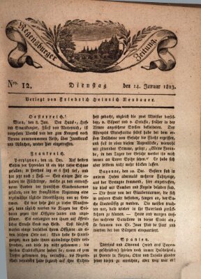 Regensburger Zeitung Dienstag 14. Januar 1823