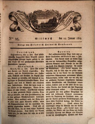 Regensburger Zeitung Mittwoch 29. Januar 1823