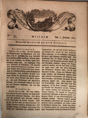 Regensburger Zeitung Mittwoch 5. Februar 1823