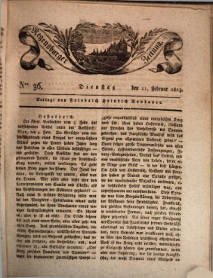 Regensburger Zeitung Dienstag 11. Februar 1823