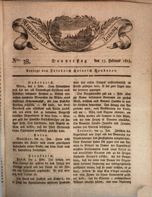 Regensburger Zeitung Donnerstag 13. Februar 1823