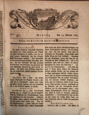 Regensburger Zeitung Montag 24. Februar 1823