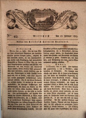 Regensburger Zeitung Mittwoch 26. Februar 1823