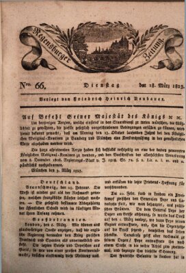 Regensburger Zeitung Dienstag 18. März 1823