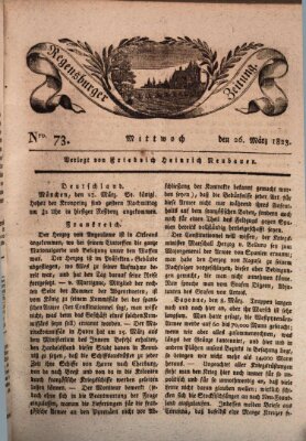 Regensburger Zeitung Mittwoch 26. März 1823