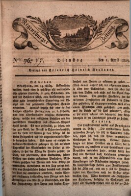 Regensburger Zeitung Dienstag 1. April 1823