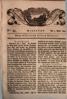 Regensburger Zeitung Samstag 5. April 1823