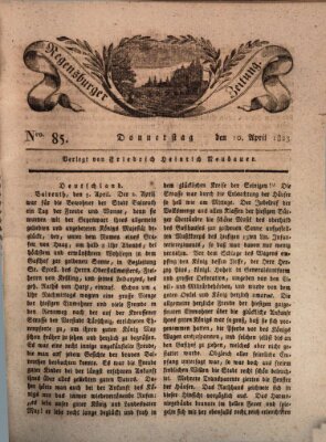 Regensburger Zeitung Donnerstag 10. April 1823