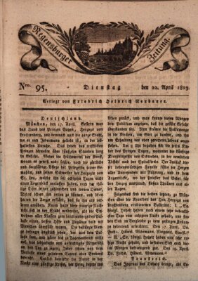 Regensburger Zeitung Dienstag 22. April 1823