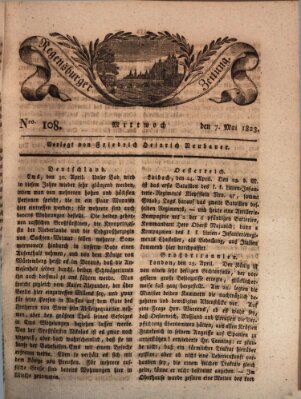 Regensburger Zeitung Mittwoch 7. Mai 1823