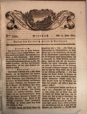 Regensburger Zeitung Mittwoch 25. Juni 1823