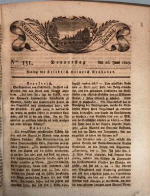 Regensburger Zeitung Donnerstag 26. Juni 1823