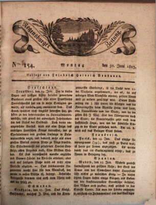 Regensburger Zeitung Montag 30. Juni 1823