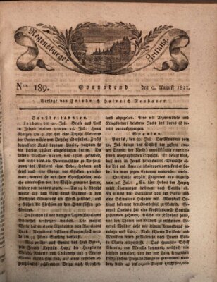 Regensburger Zeitung Samstag 9. August 1823