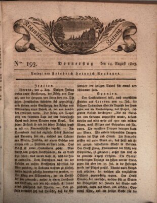 Regensburger Zeitung Donnerstag 14. August 1823