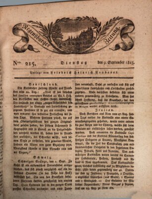 Regensburger Zeitung Dienstag 9. September 1823