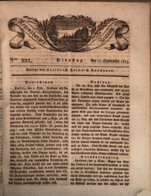 Regensburger Zeitung Dienstag 16. September 1823