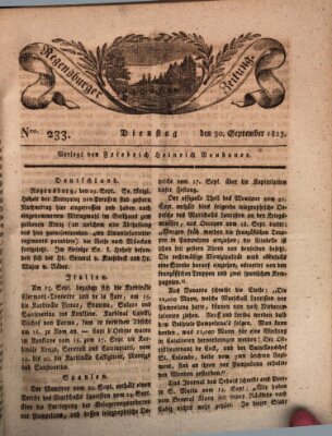 Regensburger Zeitung Dienstag 30. September 1823