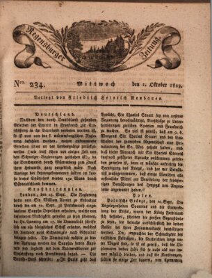 Regensburger Zeitung Mittwoch 1. Oktober 1823