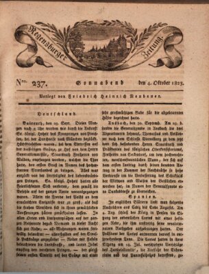 Regensburger Zeitung Samstag 4. Oktober 1823