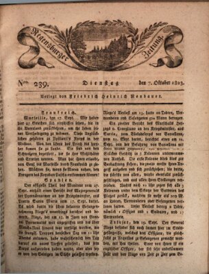 Regensburger Zeitung Dienstag 7. Oktober 1823