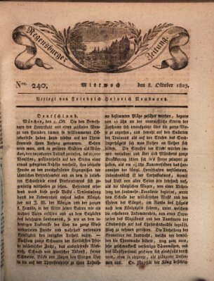 Regensburger Zeitung Mittwoch 8. Oktober 1823