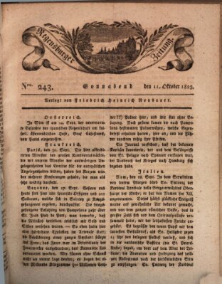 Regensburger Zeitung Samstag 11. Oktober 1823