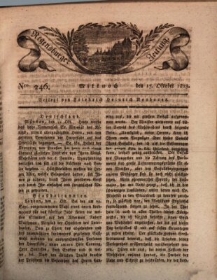 Regensburger Zeitung Mittwoch 15. Oktober 1823